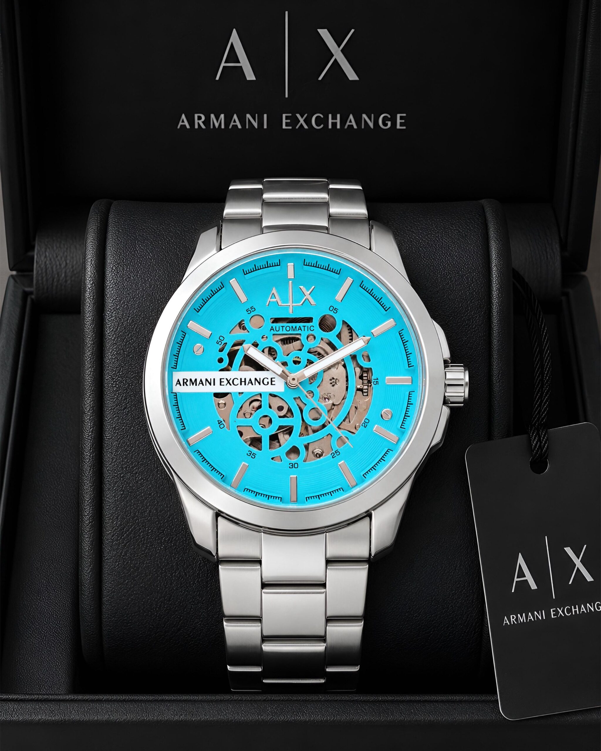 Armani Exchange automatic timepiece is the perfect blend of modern design