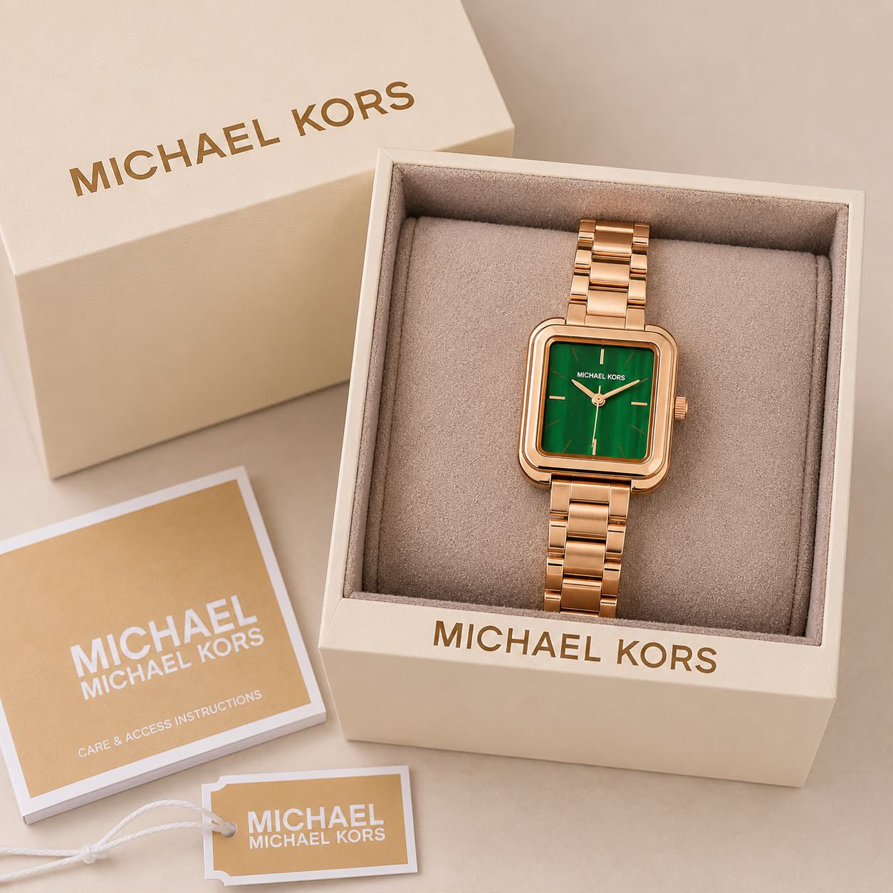 (GTW) 💣💣 *MICHAEL KORS WOMEN’S LEXINGTON SERIES FOR HER IN STOCK* 💣💣  💫 *Festive and feminine, a glitz topring embellishes the stainless tone stainless steel case ROSE,ROSE TWO TONE& SLIVER tone bracelet takes this Michael Kors watch to a new level of chic* 💫  # 7AAA # For Her # Original Model # MK #Lexington  *FEATURES:-*   > 28MM DIAL SIZE > ALL STAINLESS STEEL CASE, CHAIN, BACK & LOCK 💯 >WORKING > MK LOGO ON BACK  > HEAVY QUALITY ORIGINAL LOCK *> MK LOGO EMBOSSED DIAL 💎* > Rose,Rose Two-Tone& Sliver colour chain >slim elegant studded metal watch   *GUARANTEED HEAVY  QURTAZ MOVEMENT✅*    ❤ *NEW MODEL* ❤   *AVAILABLE IN STOCK WITH  @ 2100 Free shipping SHIPPING*   ✅ *NOTE: REFER VIDEO FOR QUAKE REFERENCE* ✅